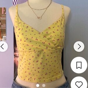 SO Yellow and Pink Floral Top